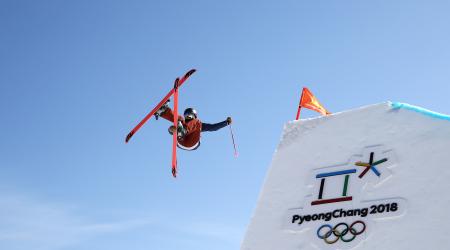 Maggie Voisin finished fourth in the final of the slopestyle freeskiing at the 2018 Olympic Winter Games Saturday. (Getty Images - Cameron Spencer)