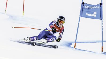 A.J. Hurt won her second national title at the Toyota U.S. Alpine Championships with a victory in the giant slalom Monday. (Oliver Guy Photo @oliverguyphoto)