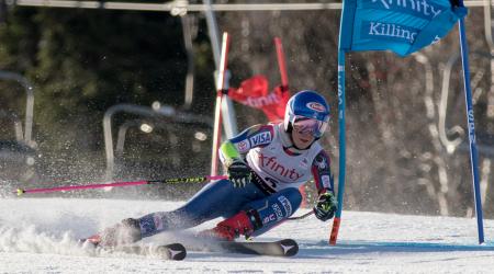 Mikaela Shiffrin competes in the 2017 Xfinity World Cup in Killington, V.T.