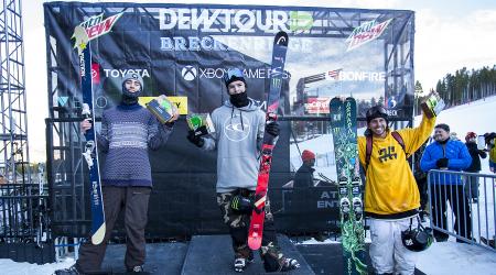 Men's Freeski podium at Dew Tour. 