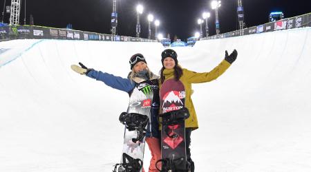 Chloe Kim and Kelly Clark