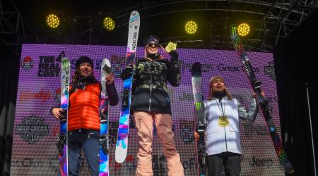 Maggie on podium