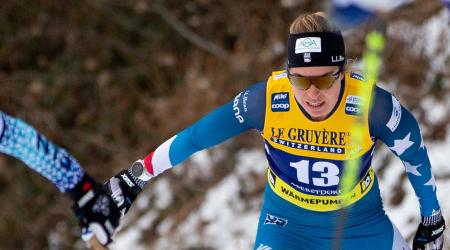 Rosie Brennan finsihed 17th in Saturday's FIS Cross Country World Cup skiathlon on Oberstdorf, Germany. (U.S. Ski and & Snowboard - Sarah Brunson)
