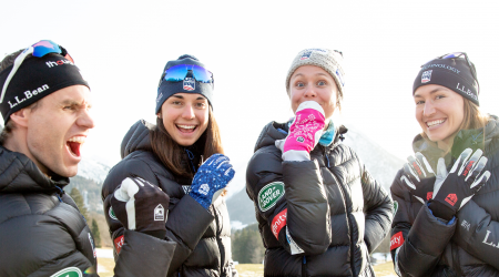 Simi Hamilton, Julia Kern, Sadie Maubet Bjornsen and Sophie Caldwell are among 15 Americans that will start Ski Tour 2020 Saturday in Sweden. (U.S. Ski & Snowboard)