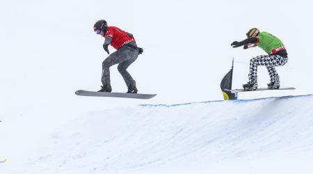 Alessandro Haemmerle with Nick Baumgartner in hot pursuit. 