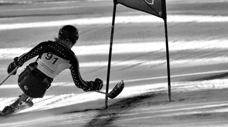 Ravi Drugan of USA competes in the Men's Sitting Downhill race at the World Para Snow Sports Championships at Hafjell on January 14, 2022 in Lillehammer, Norway. (Photo by Alex Livesey/Getty Images)