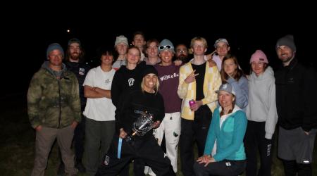 U.S. Freeski team with trophy